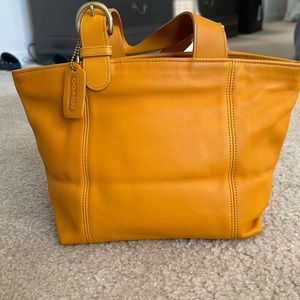 Yellow Coach bag with Change Purse